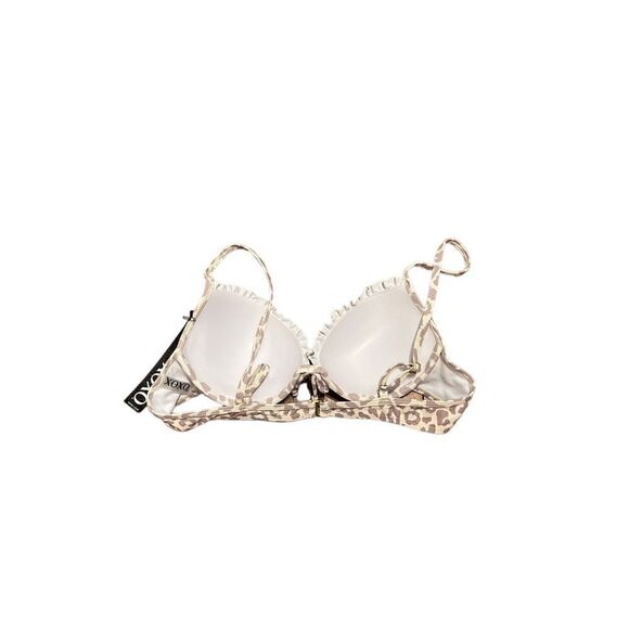 XOXO Ruffle Trim Push-Up Leopard Print Bikini Top for Juniors, Size L, NWT - Picture 6 of 9